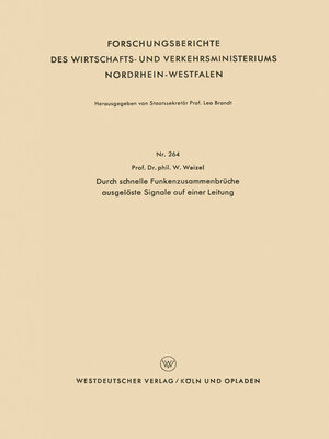 cover image of Durch schnelle Funkenzusammenbrüche ausgelöste Signale auf einer Leitung